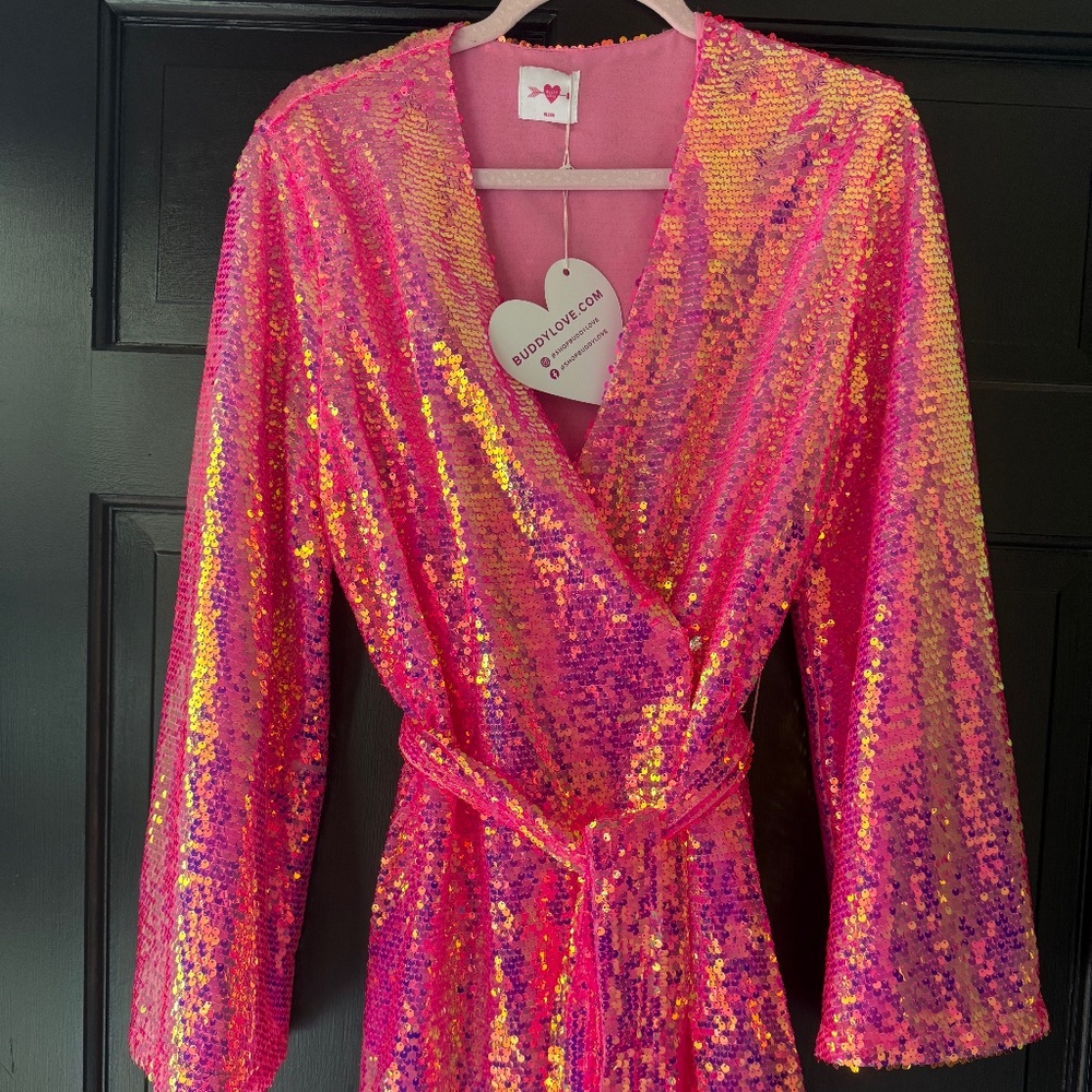 Buddy Love Sequin Wrap Dress